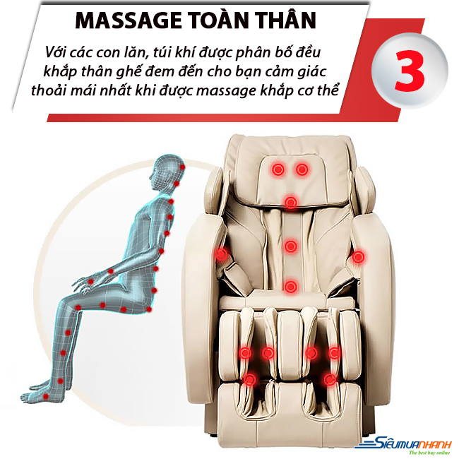 Ghế massage toàn thân giảm cơn đau nhức cho dân văn phòng